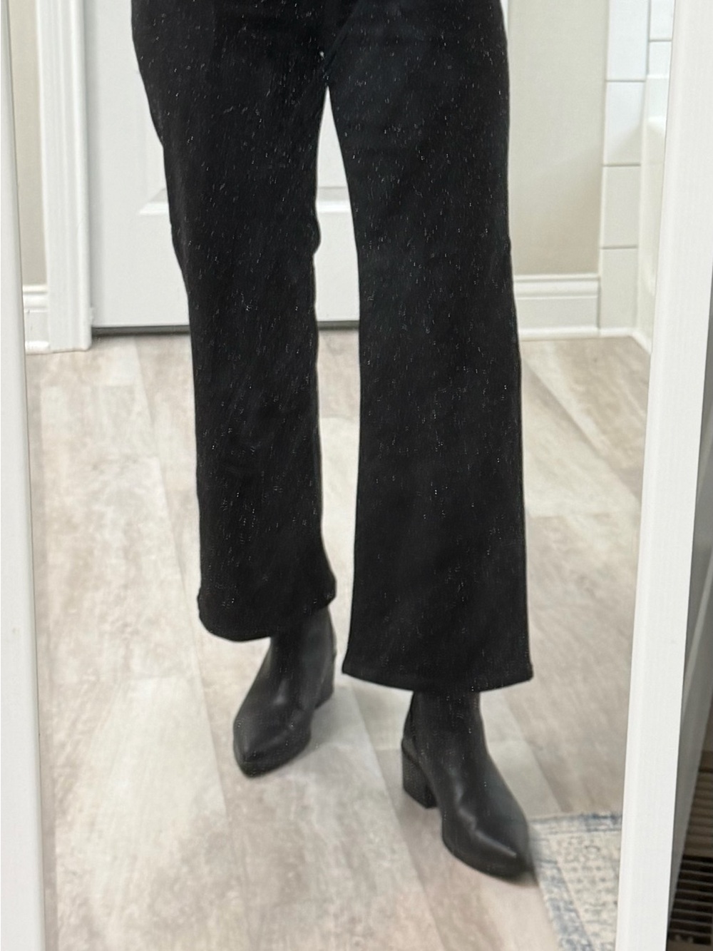a new day Black Leather Chelsea Ankle Boots